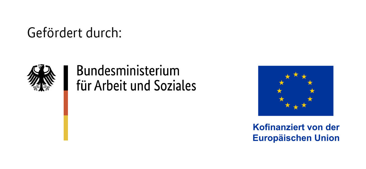 Logo Förderung durch Bundesministerium für Arbeit und Soziales und Kofinanziert von der Europäischen Union