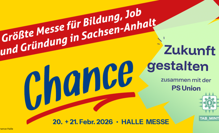 banner der ausbildungsmesse chance 2026 und der hinweis zur teilnahme des ausbildungsclusters tabmint und der ps union